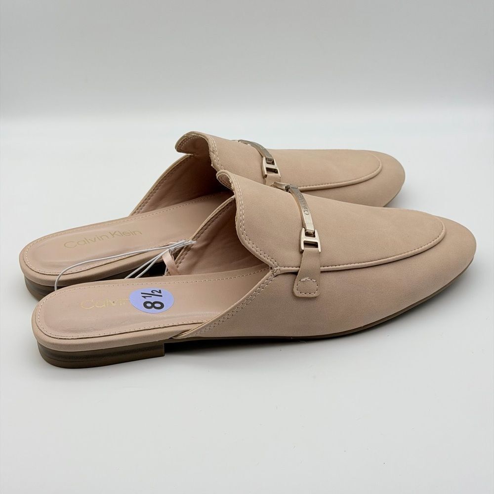 NWT Calvin Klein Chic Cream Mules with Metallic Detail 8,5M‎ - Picture 4 of 11